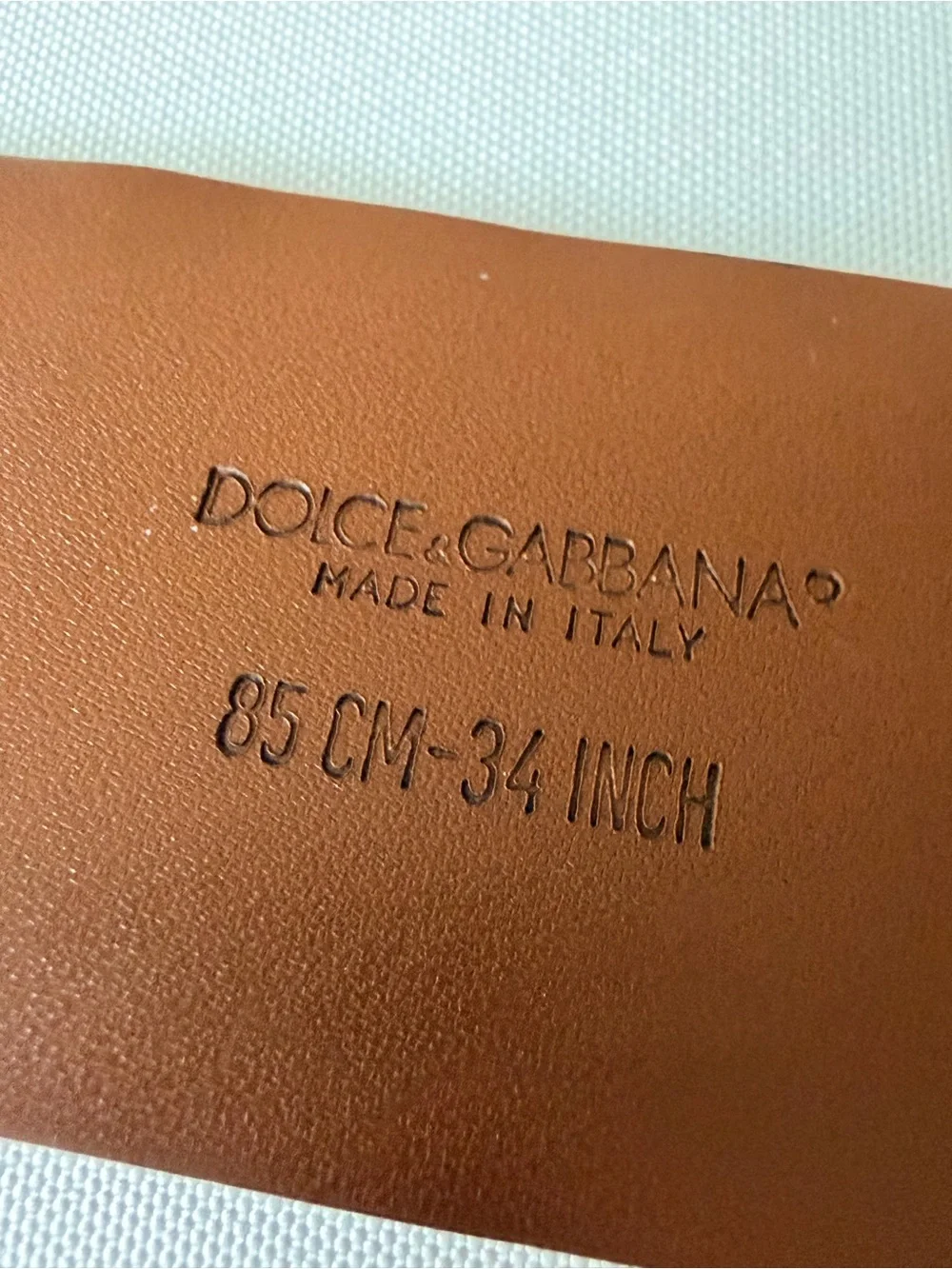 DOLCE & GABBANA Men's Tan Leather Belt with Silver Logo Buckle